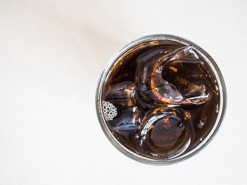 Iced cola glass or soft drink glass